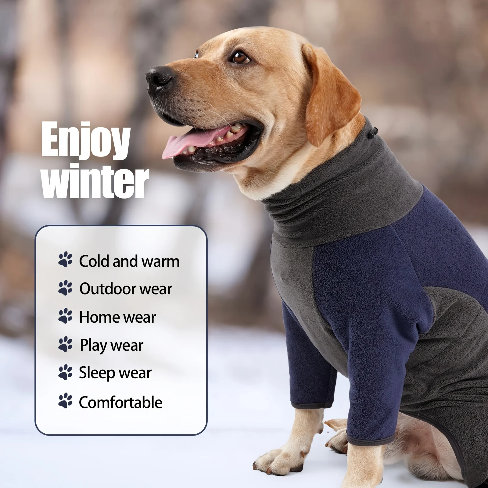 New dog two-color warm four-legged clothes autumn and winter dog fashion clothing constant temperature and cold