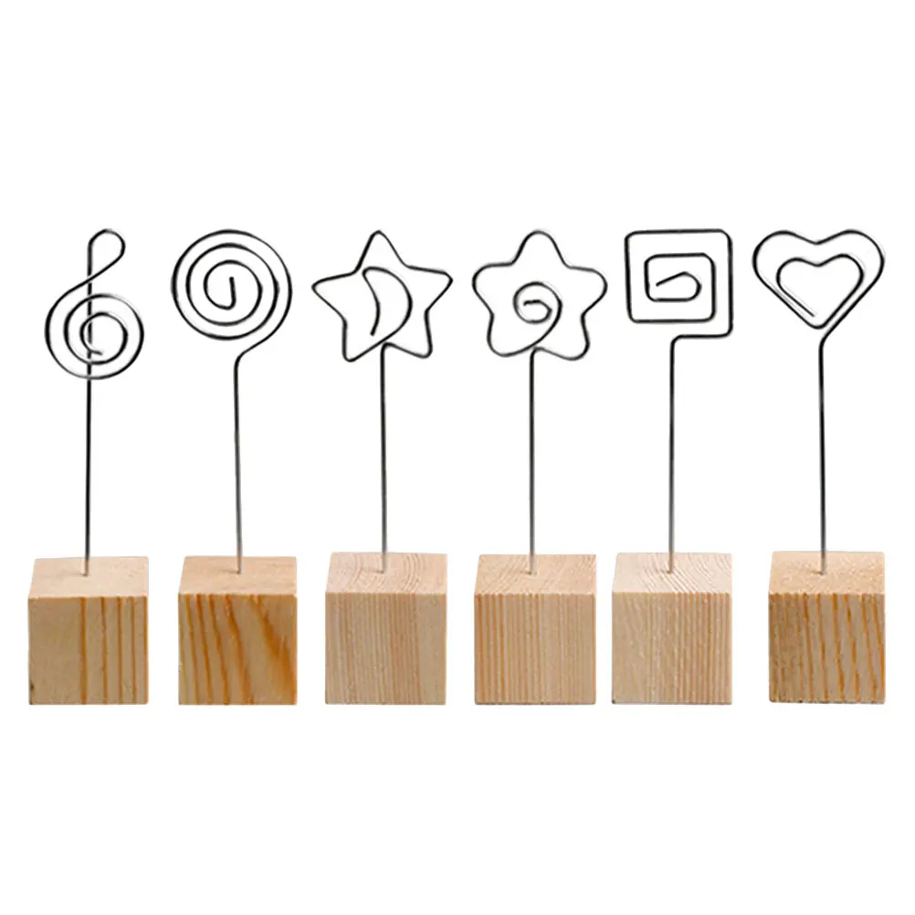 

6pcs Photo Clips Desktop Memo Clip Stand Creative Note Holder for Desk Display Storage Organiser Office