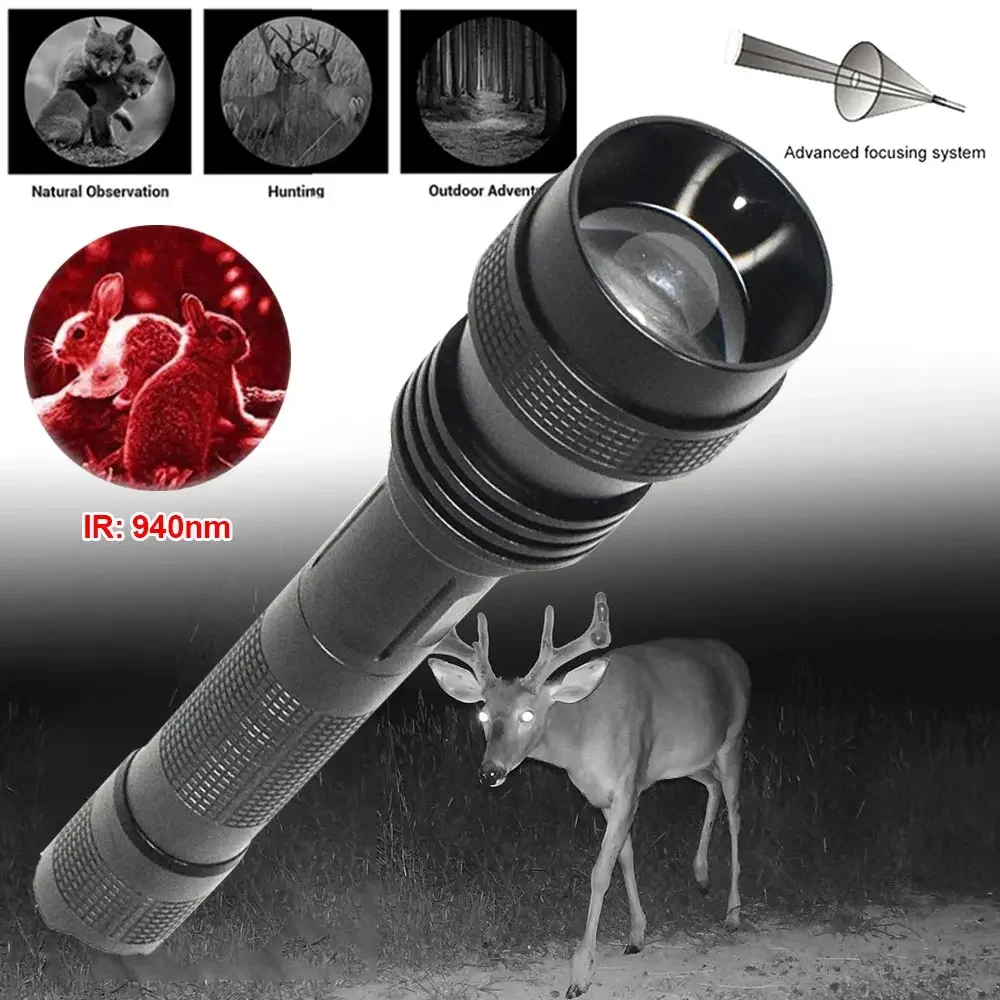 IR 850nm/940nm Infrared Flashlight Torch Hunting Radiation Night Vision light Tactical Flashlight Torch Waterproof Lamp Light