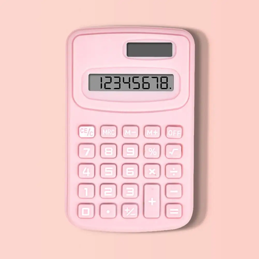 Kleiner Solar-Rechner, tragbarer Taschenrechner, niedlicher 8-stelliger LCD-elektronischer Heimbüro-Rechner für Kinder, Grundschulrechner – Detail 9