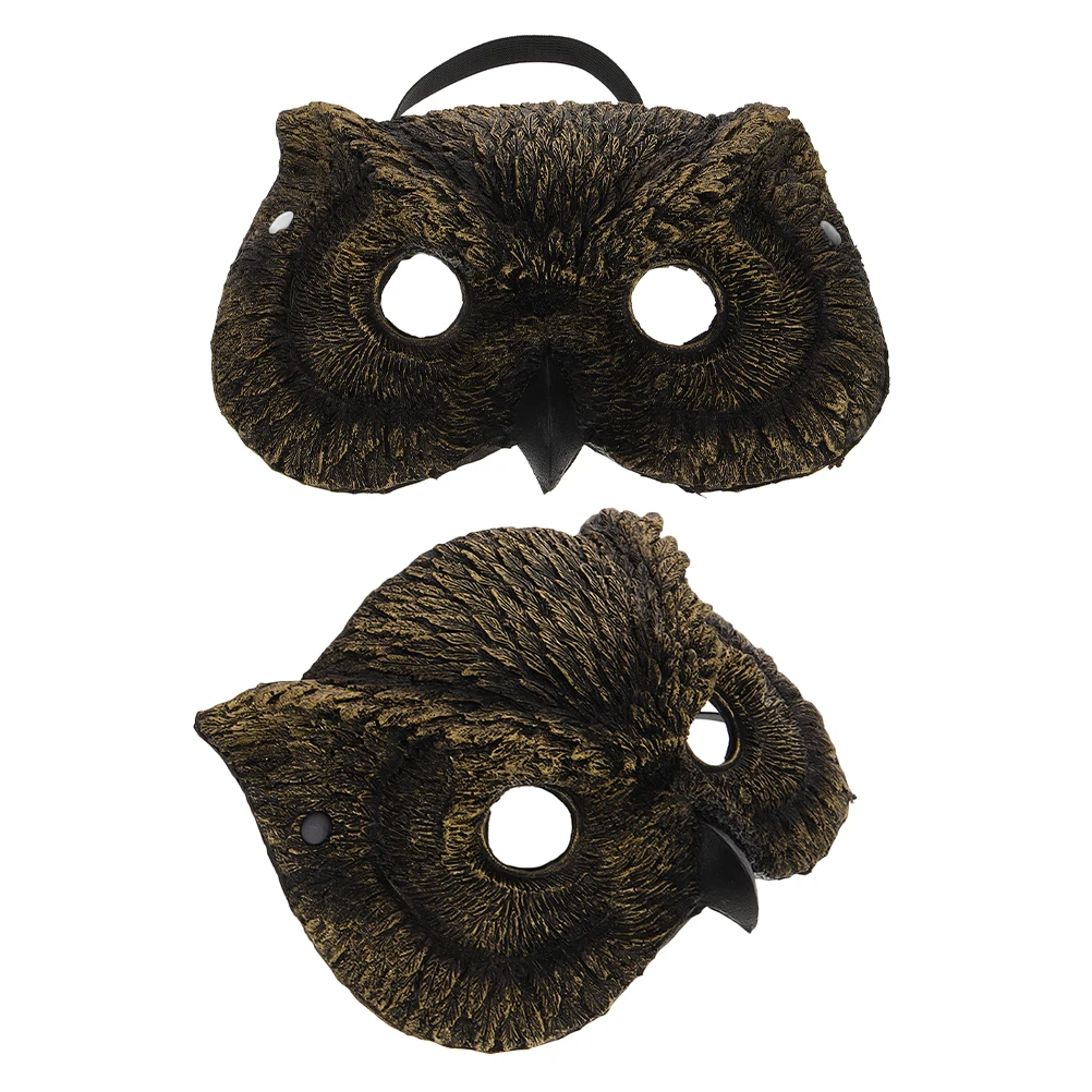 

2pcs Owl Mask for Adults Kids Halloween Costume Face Masquerade Half Masks Lightweight Comfortable PU for Woman