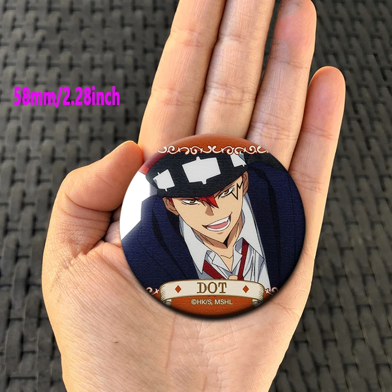 أنيمي شارة مستديرة زر دبوس الشخصيات الإبداعية فين لانس دوت الليمون الهريس دبابيس لحقيبة الظهر الملابس الديكور موضة هدية #3