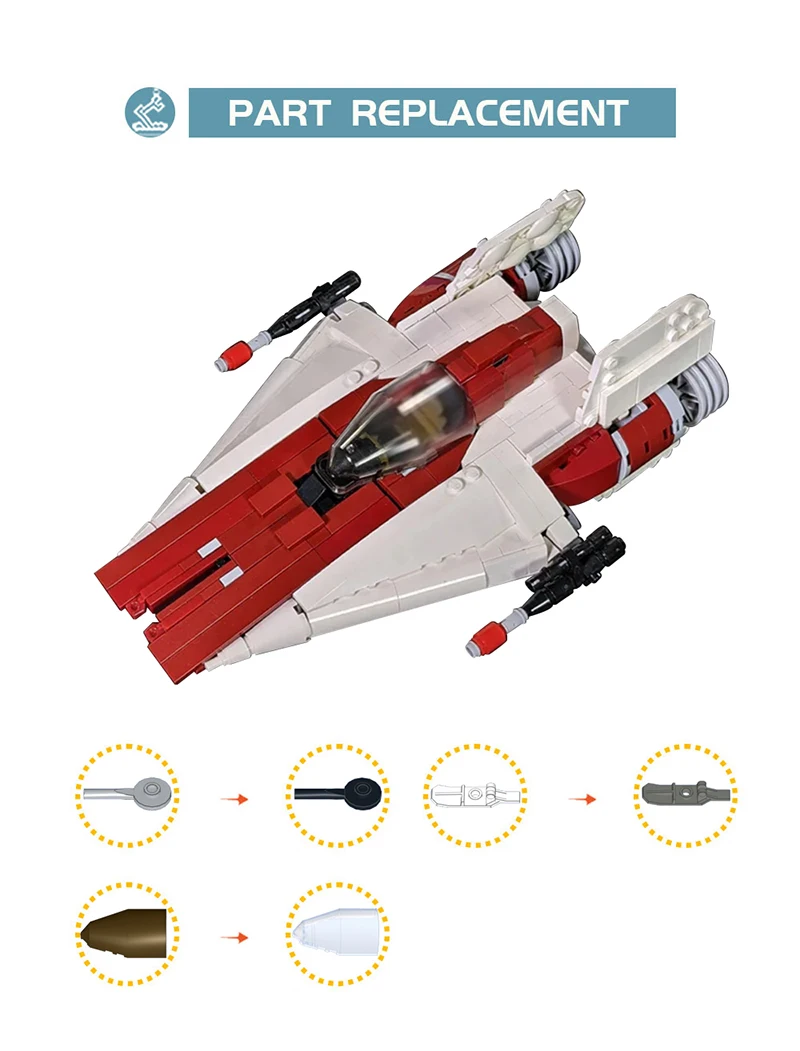 MOC 616 Pieces Shy A-wing Combat Warships Building Blocks Toys Suit for Adults and Kids Collection Holiday Bricks Gift