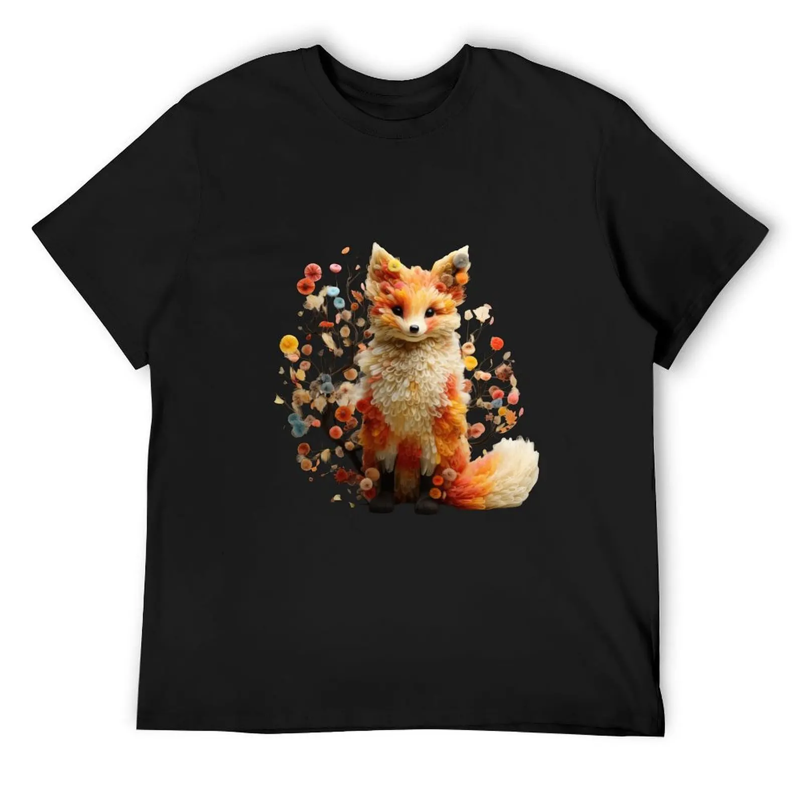 Surrealist Baby Red Fox Design T-Shirt rapper graphic tees vintage anime shirt boys animal print mens t shirt