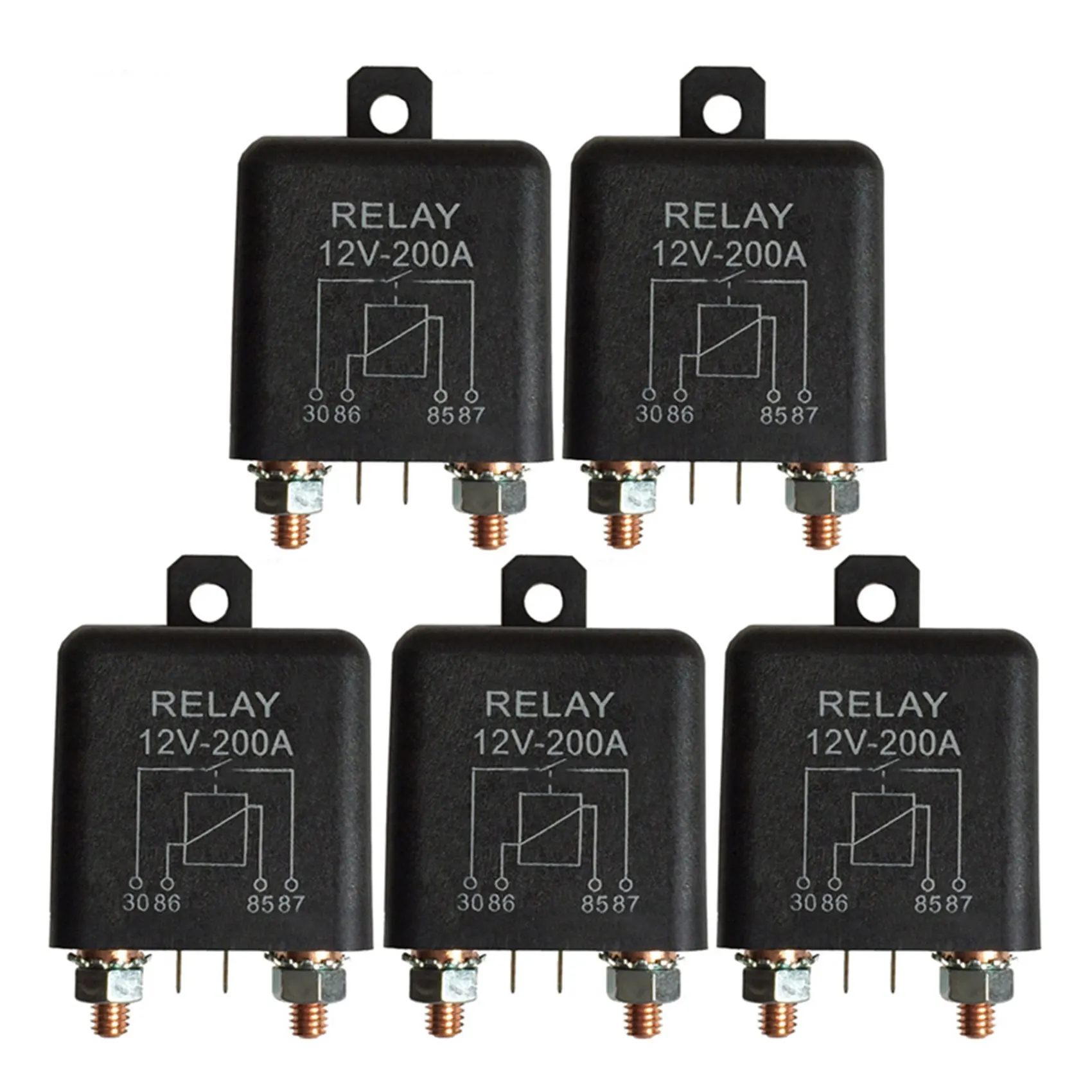 AB46-5X 12V 200A Normally Open 4 Pin Relay - Heavy Duty Automotive Marine Split Charge