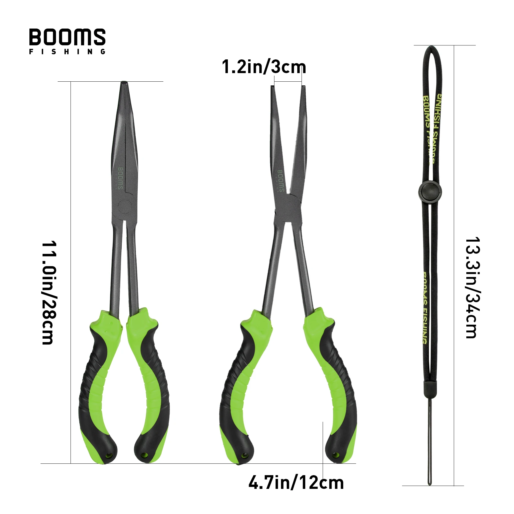 Booms Fishing F05 Angelzange, 28 cm langer Nasenhakenentferner mit Anti-Verlust-Hängeband, Kohlenstoffstahl, Salzwasser-Tackle-Werkzeug – Detail 5