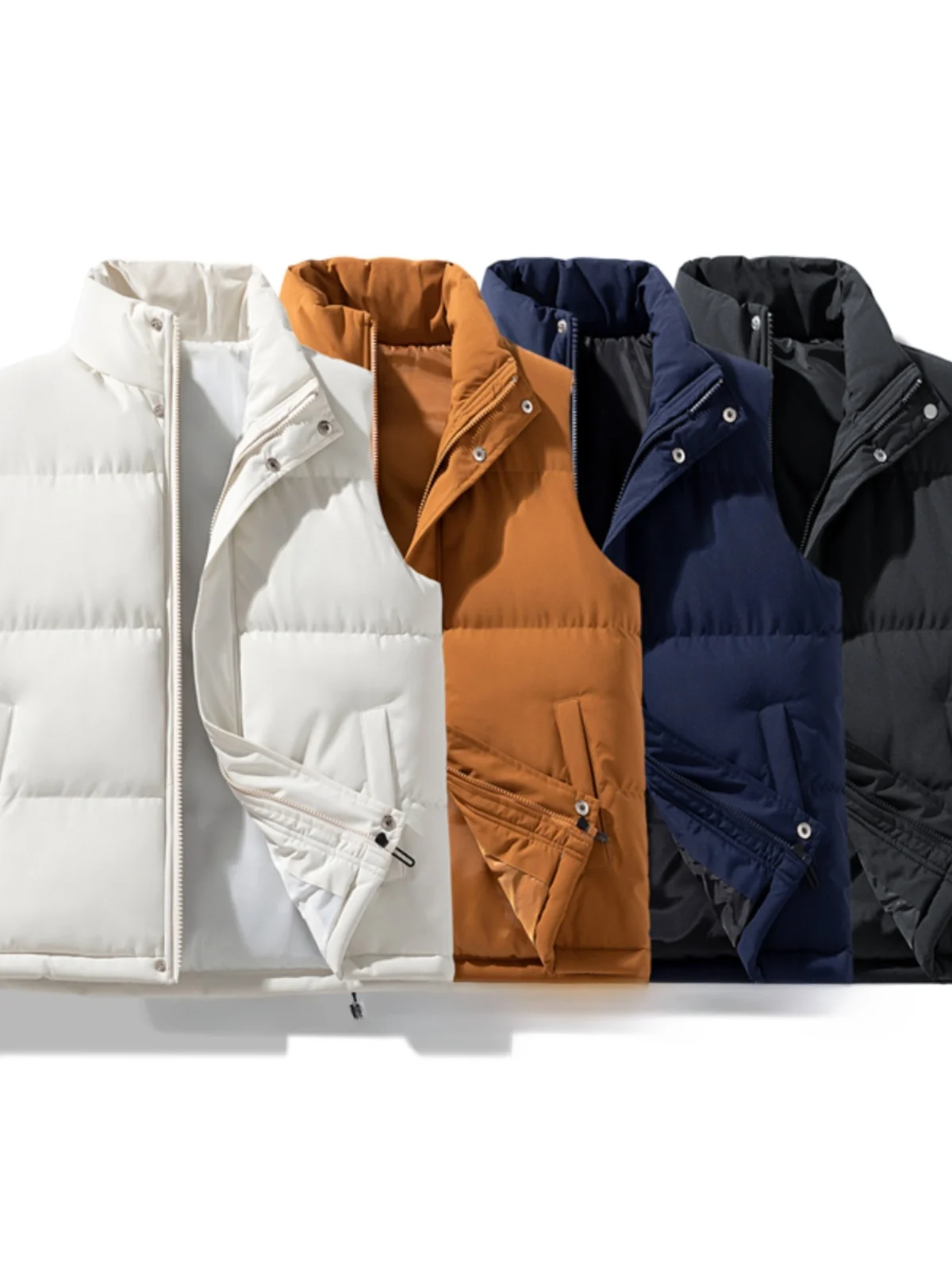 

Износостойкий хлопковый жилет с воротником-стойкой и подкладкой, теплый верхний многослойный жилет для пары, зимний модный женский жилет