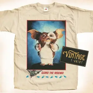 Gremlins V1 T shirt Tee Natural Vintage Cotton Movie Poster All Sizes