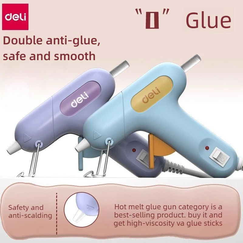 

Клеевой пистолет Deli 10W для горячего клея, миниатюрный, бытовой и промышленный, электрический, для ремонта, с 14 клеевыми стержнями 7 мм