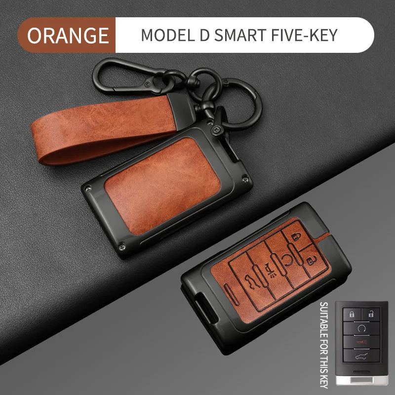 Leather Key Case Cover Shell Fob For Chevrolet C7 Corvette Cadillac CTS ATS 28T CTSV XTS DTS SLS SRX XLS STS Escalade