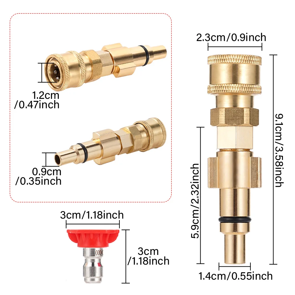 Adaptor koneksi nosel senapan Washer tekanan konektor cepat 1/4 "untuk Lavor Sterwins Vax Champion Craftsman Briggs Stratton