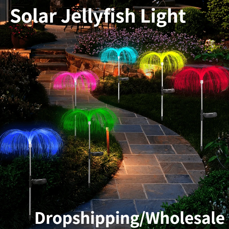 

3Pcs Solar Jellyfish Light 7 Colors Changing Garden Lights Outdoor Waterproof Decor Landscape Light LED Lawn/Pathway Lights