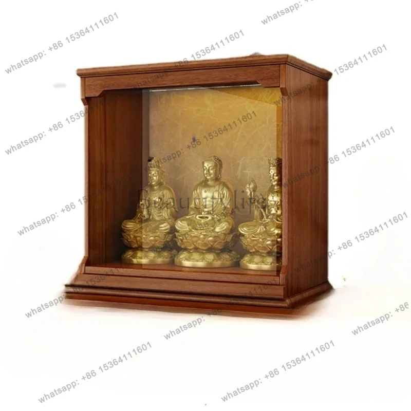 Buddhist platform vertical cabinet solid wood Buddhist niche modern home offering table simple