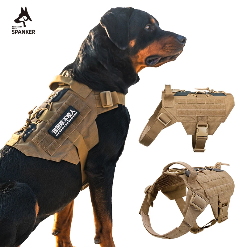 

Тактическая нагрудная шлейка для собак из нейлона, для крупных пород, немецких овчарок, малинуа, для дрессировки и прогулок, жилет-шлейка для собак