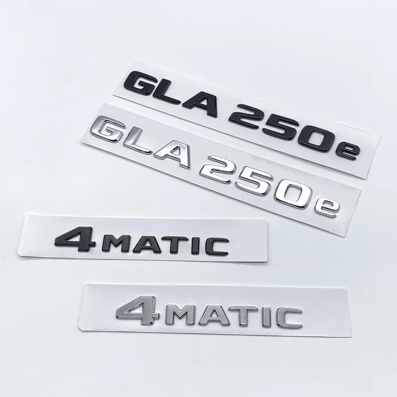 

3D плоский шрифт, хромированные черные буквы из АБС-пластика GLA250e 4Matic, эмблема для Mercedes Benz X156 X253, наклейка с логотипом на багажник автомобиля