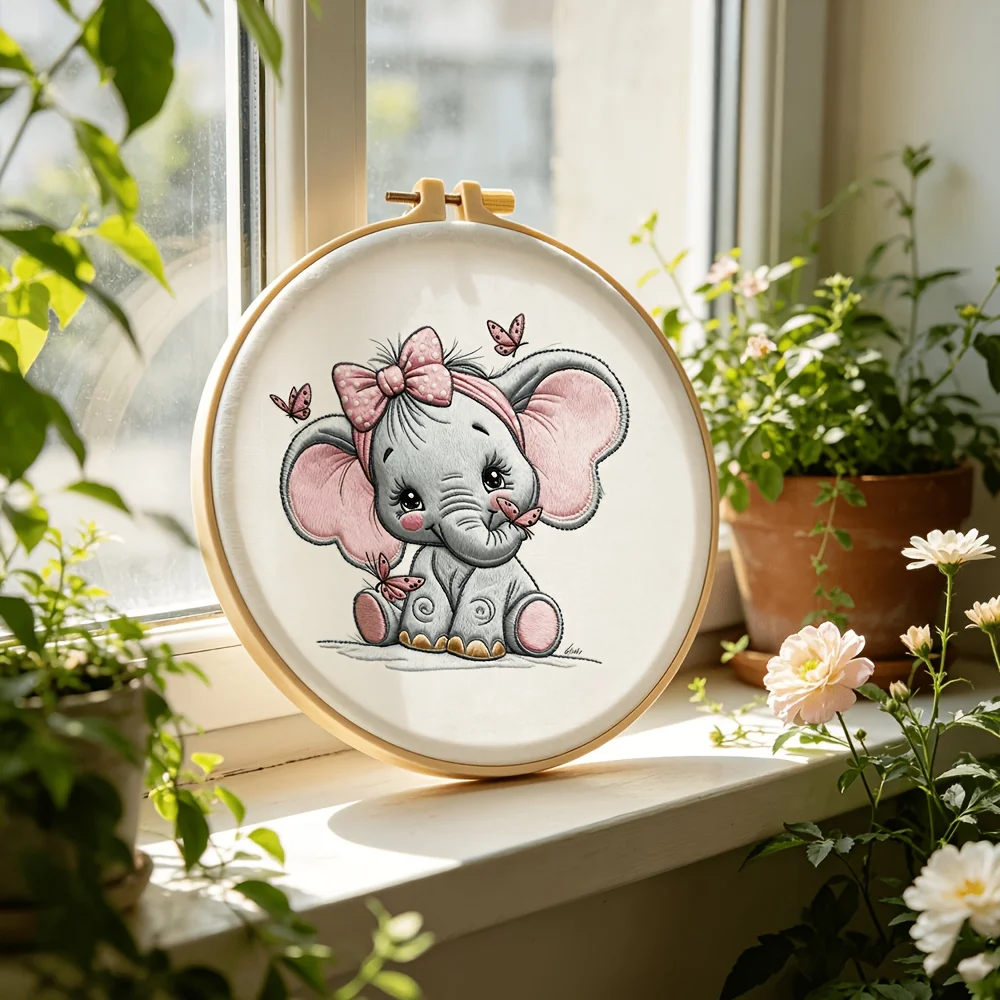 Embroidery Stitch Practice Kit For Adults Beginners Pre‑Printed Cloth Bamboo Hoop Thread Needles Hand‑Stitching Learning Craft