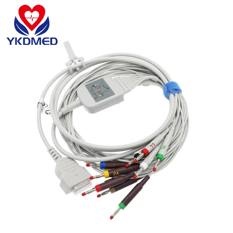 

Compatible GM One-Piece 10lead EKG/ECG Cable AHA,Banana 4.0,15pin,10KΩ Resistance,