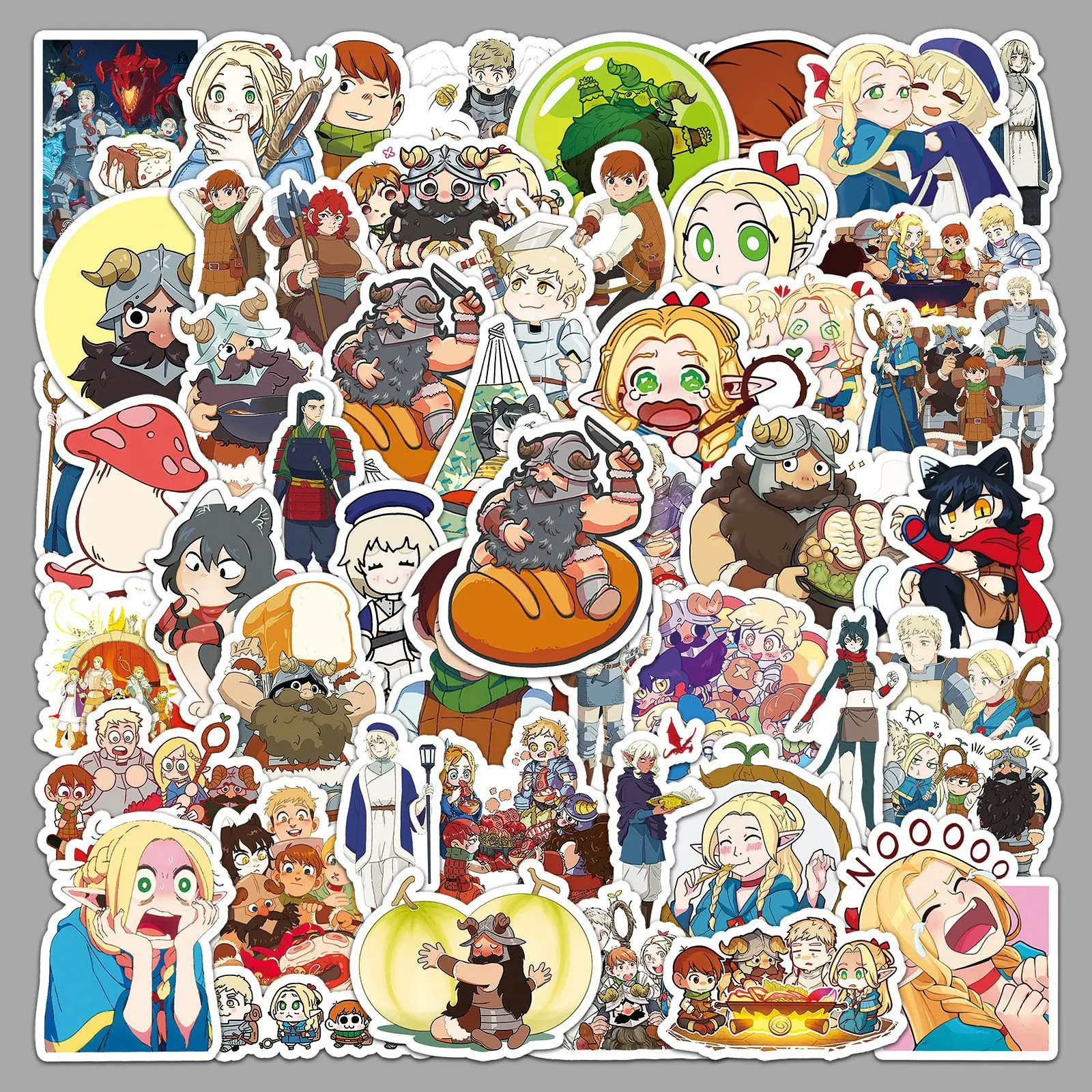 

50Pcs Delicious In Dungeon Graffiti Stickers Personalized Cartoon Anime Decoration Stickers DIY Guitar Water Cup Skateboard