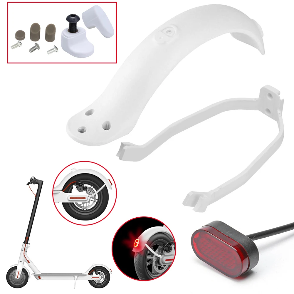 Electric Scooter Rear Fender for Xiaomi Mijia M365 Scooter Mudguard Rear Taillight Tire Splash Fender Back Wing Bracket Cable