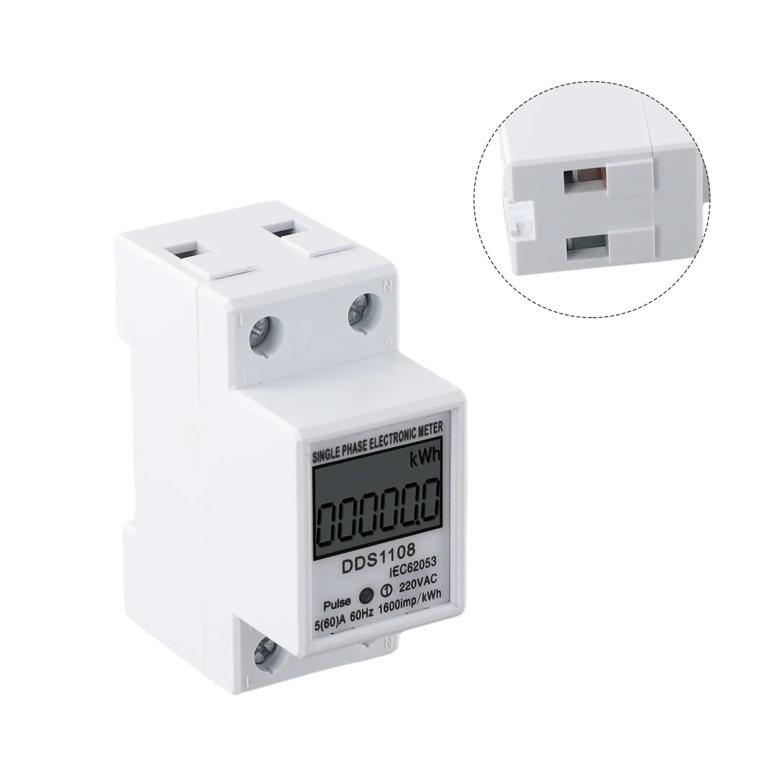 60A DDS1108 LCD Digitale Display Eenfase Energiemeter Met Achtergrondverlichting Eenfase Energiemeter Testmeters Detectoren