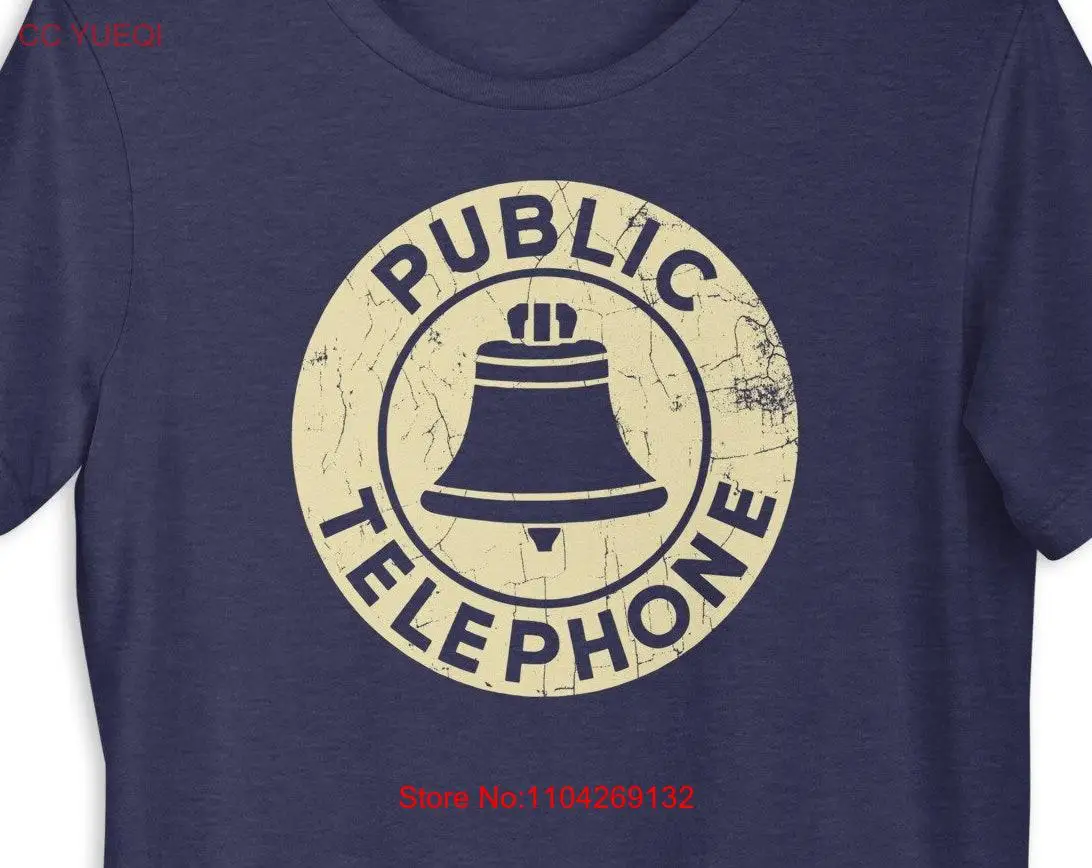 Public Telephone  T Shirt Bygone Brand Retro long or short sleeves