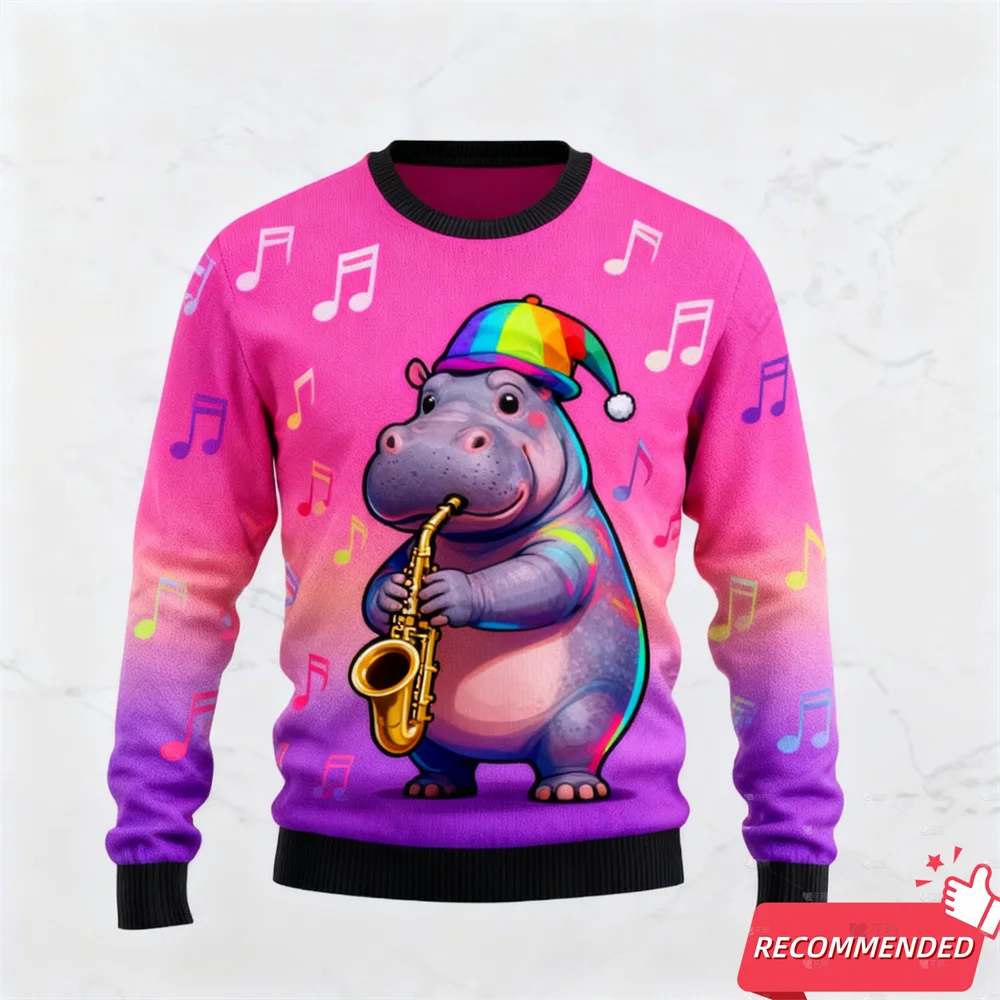 الهامستر القبيح عيد الميلاد البلوزات للنساء الرجال الضفدع زيبرا رجل سترة الحيوانات البلوز عيد الميلاد عطلة عيد ميلاد سعيد البلوفرات #4