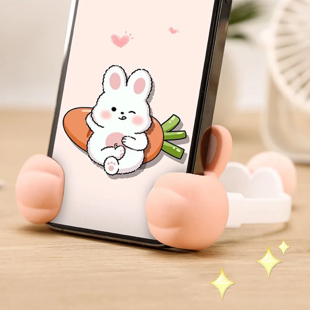 Pink Rabbit Universal Phone Stand Lazy Bracket Thumbs-up Mobile Phone Holder Cute Portable Mobile Phone Bracket