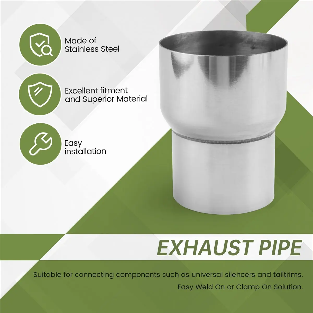 #24L (Silver)3 Inch to 2.5 Inch OD Stainless Standard Exhaust Pipe Connector,Automotive Parts & Accessories