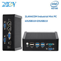 XCY Industrial Mini PC with Inter Celeron N5100 Support DDR4 WiFi 4xRS232/485 1xHDMI 1xVGA Compact Computer Windows10Pro Ready