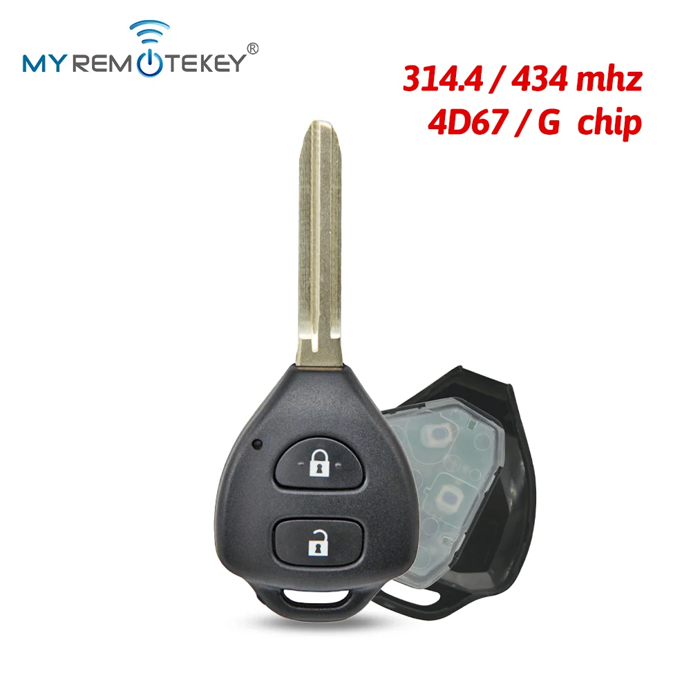 MYREMOTEKEY Tokai Rika B41TH 314.3Mhz Remote Key 2BTN TOY43 B41TA/B42TA/B44TA/G01TA 433Mhz G/4D67 Chip for Toyota HILUX Fortuner