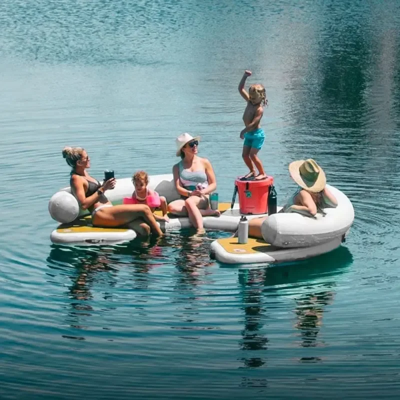 Hot Sale Floating Island Tent, Floating Inflatable Water Platform with Cover for Water Game