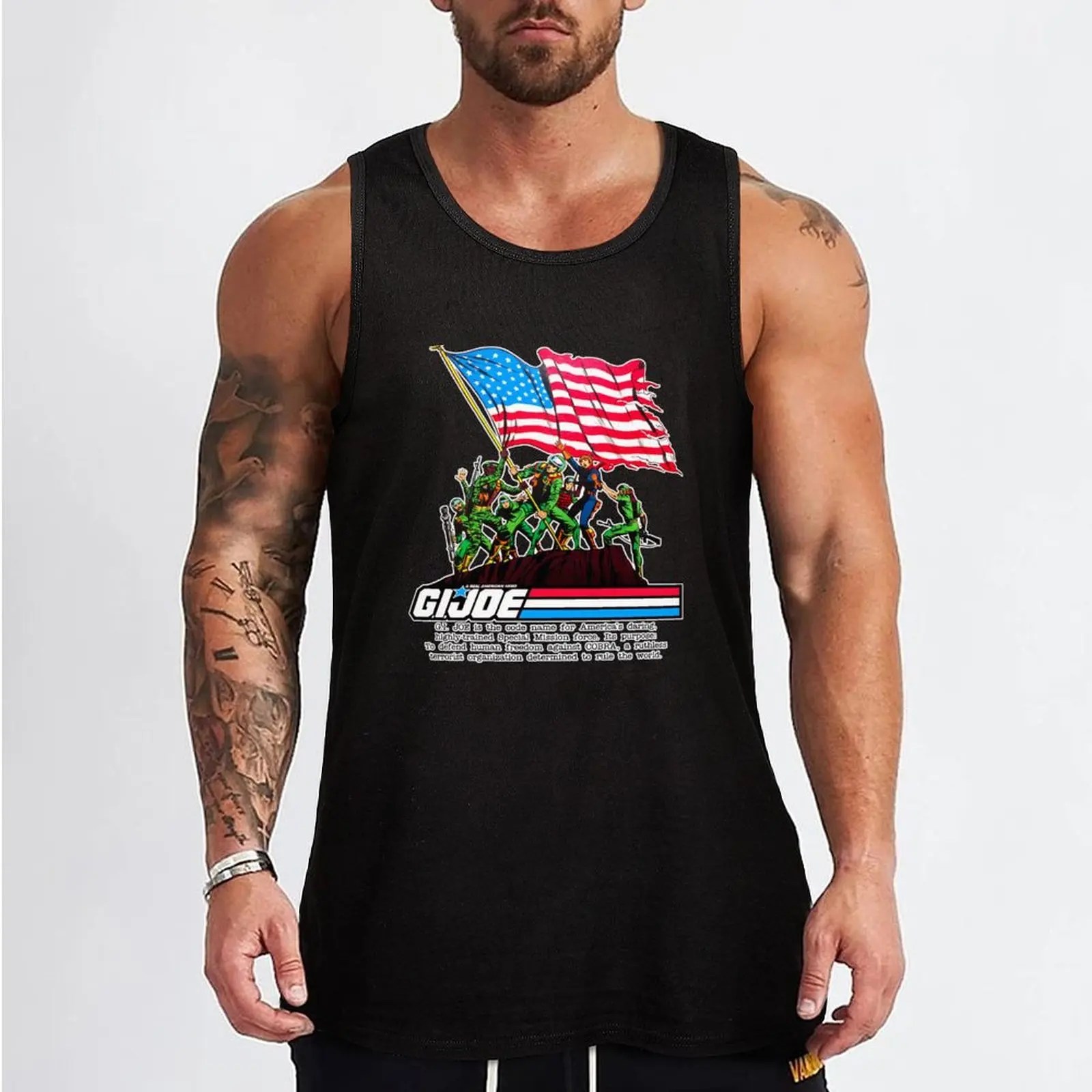 G.I. Joe 1982 - Stars and Stripes Forever Tank Top gym shirt men t-shirt Men's gym shirts Sports clothing