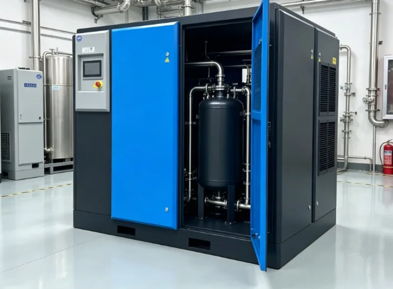 380V 15KW High Pressure Screw Air Compressor, VSD Lubricated Unit With Integrated Dryer CE Certified Energy Saving