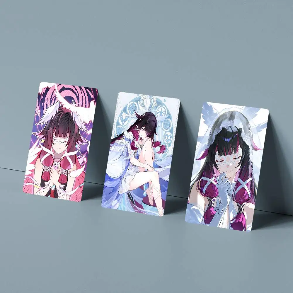 

C-Columbina Genshin Game Card Stickers Credit Visa Debit Bank Charge Card Bus Metro Waterproof Sticker Decal Decoration