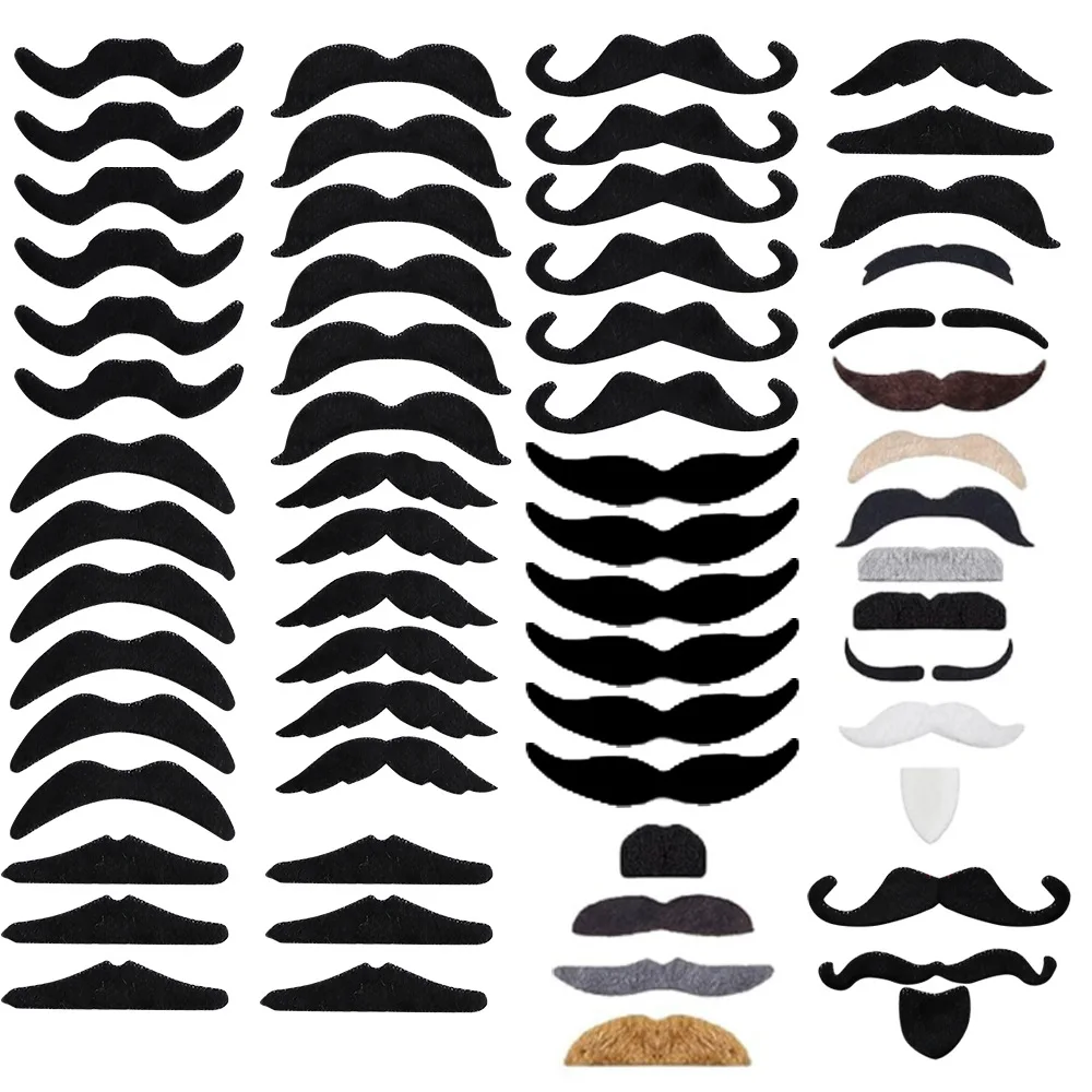 68 Uds. Disfraz divertido y creativo bigote pirata fiesta Halloween Cosplay bigote falso barba bigote suministros novedosos