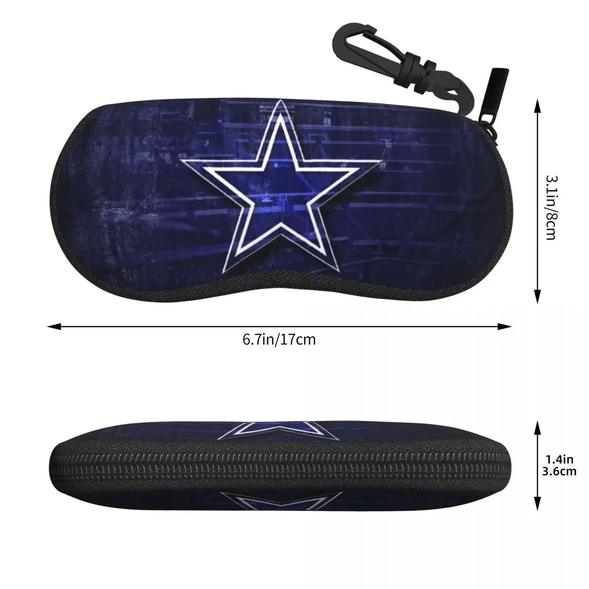 Custom Cowboy Star Sunglasses Soft Case Neoprene Zipper Shell Eyeglass Case Protective Box For Glasses