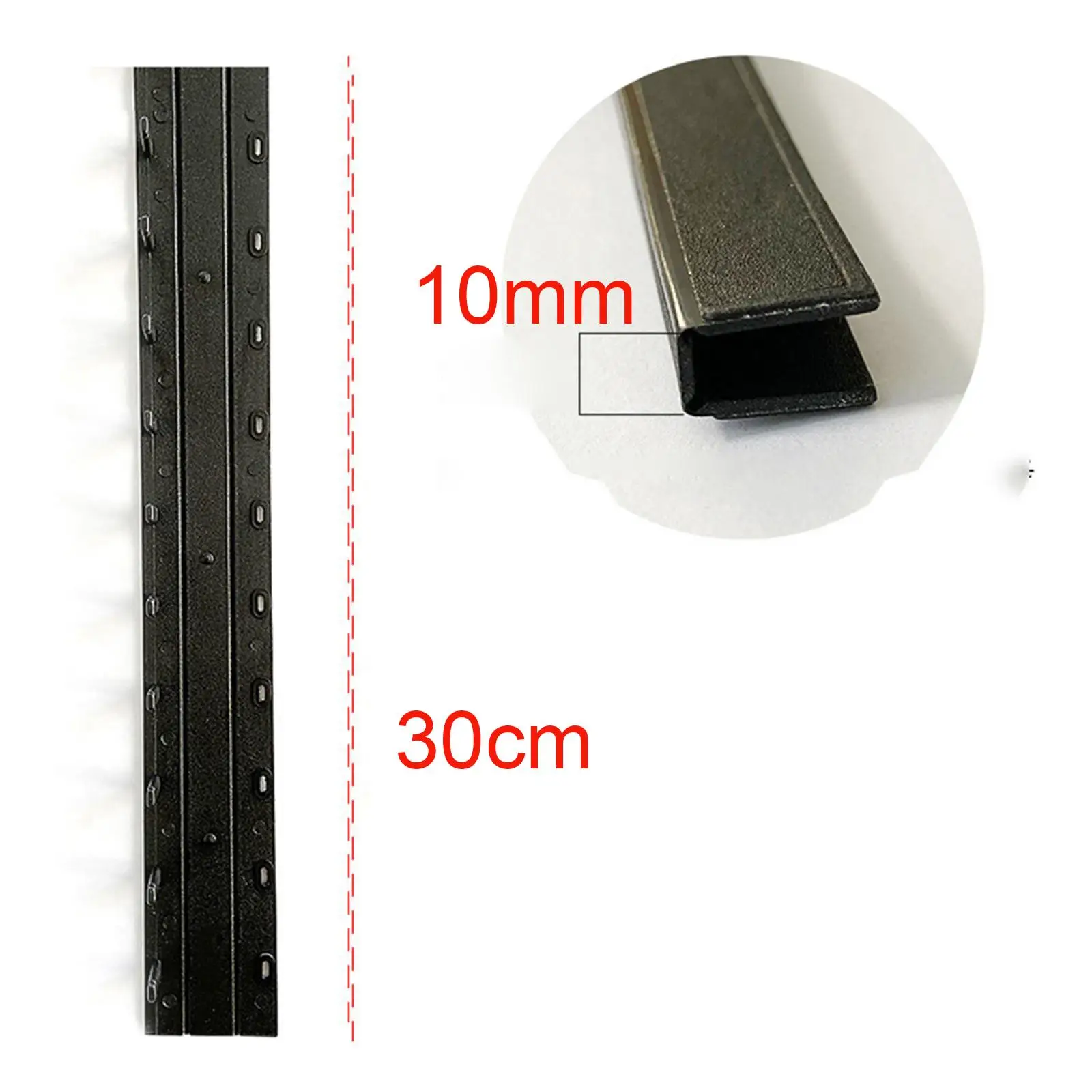 100x Binding Bars 10mm 10 Holes Binding Tools 80 Sheets Capacity 30cm Black Binding Strips for Report files School