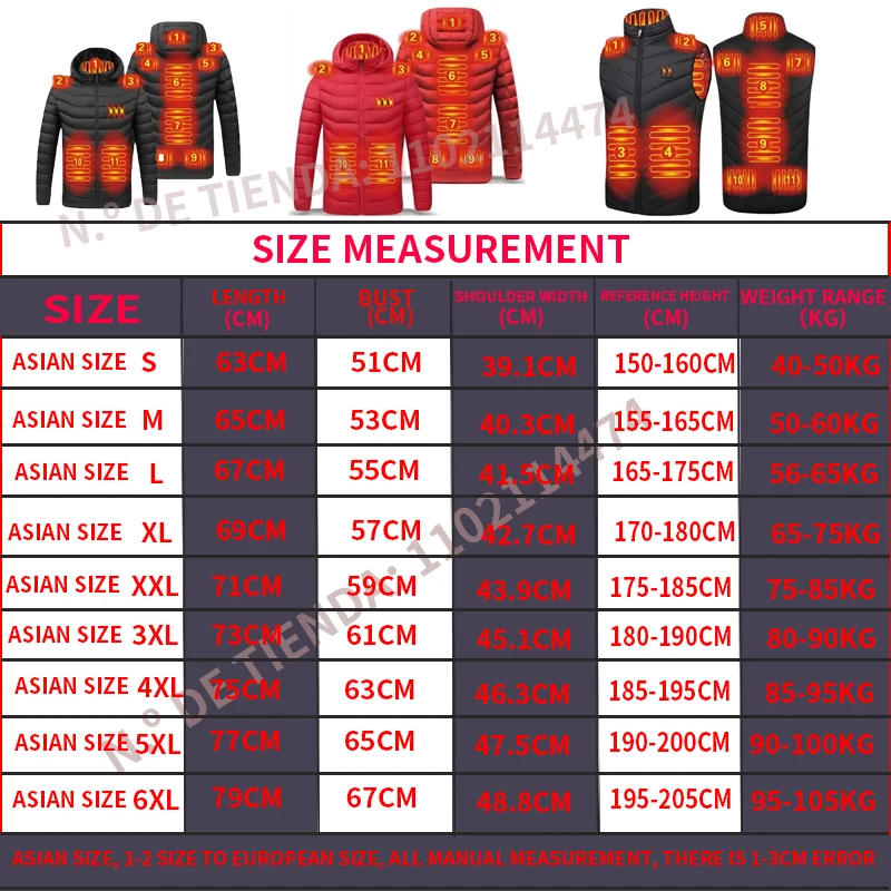 USB Rechargeable Heated Jacket Cotton Hooded Jacket Electric Heated Warm Jacket Outdoor Camping Hiking