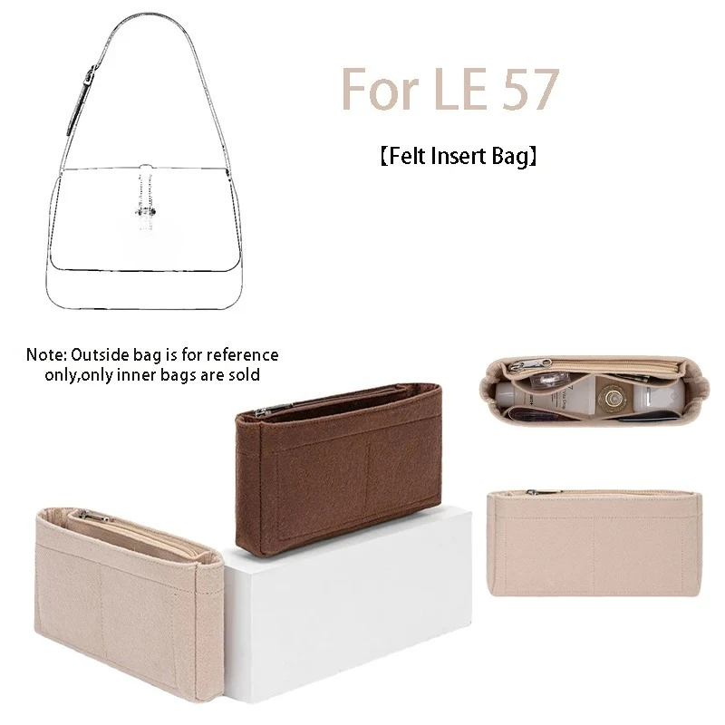 EverToner Suitable for LE 57 Shoulder Bag Wallet Felt Insertion Organizer Makeup Handbag Travel Bag Purse Bags