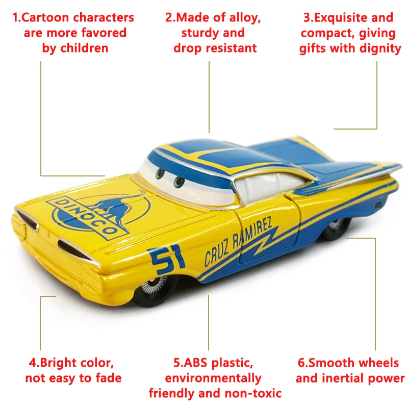 Cars Toys Ramone Series Colors Golden Green Red Purple 1:55 Alloy Diecast Children's Toy Car Model Gift