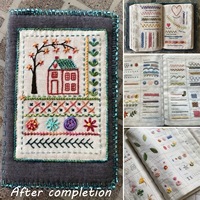 DIY Embroidery Stitch Book - Hand Sewing Guide for Beginners, Cross Stitch Patterns, Needlework Tutorial with Sampler Templates
