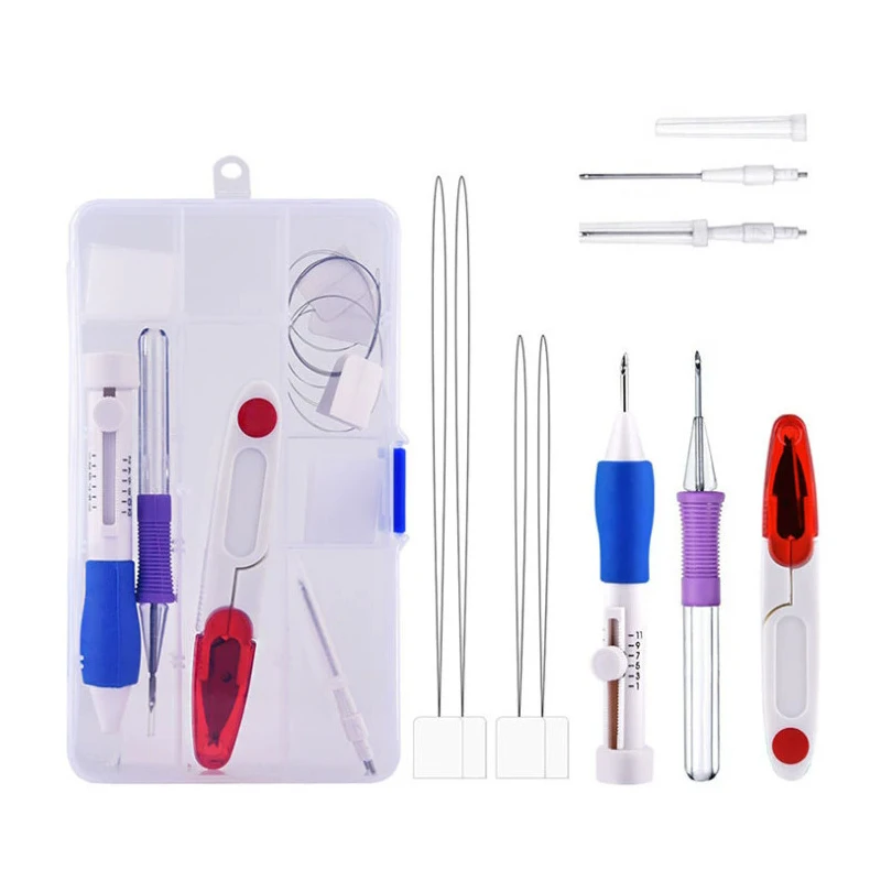 Afbeelding 6: 50 Kleuren Punch Needle Borduurset voor Beginners en Volwassenen - Complete Naaiset met Draden voor Creatieve en DIY Projecten
