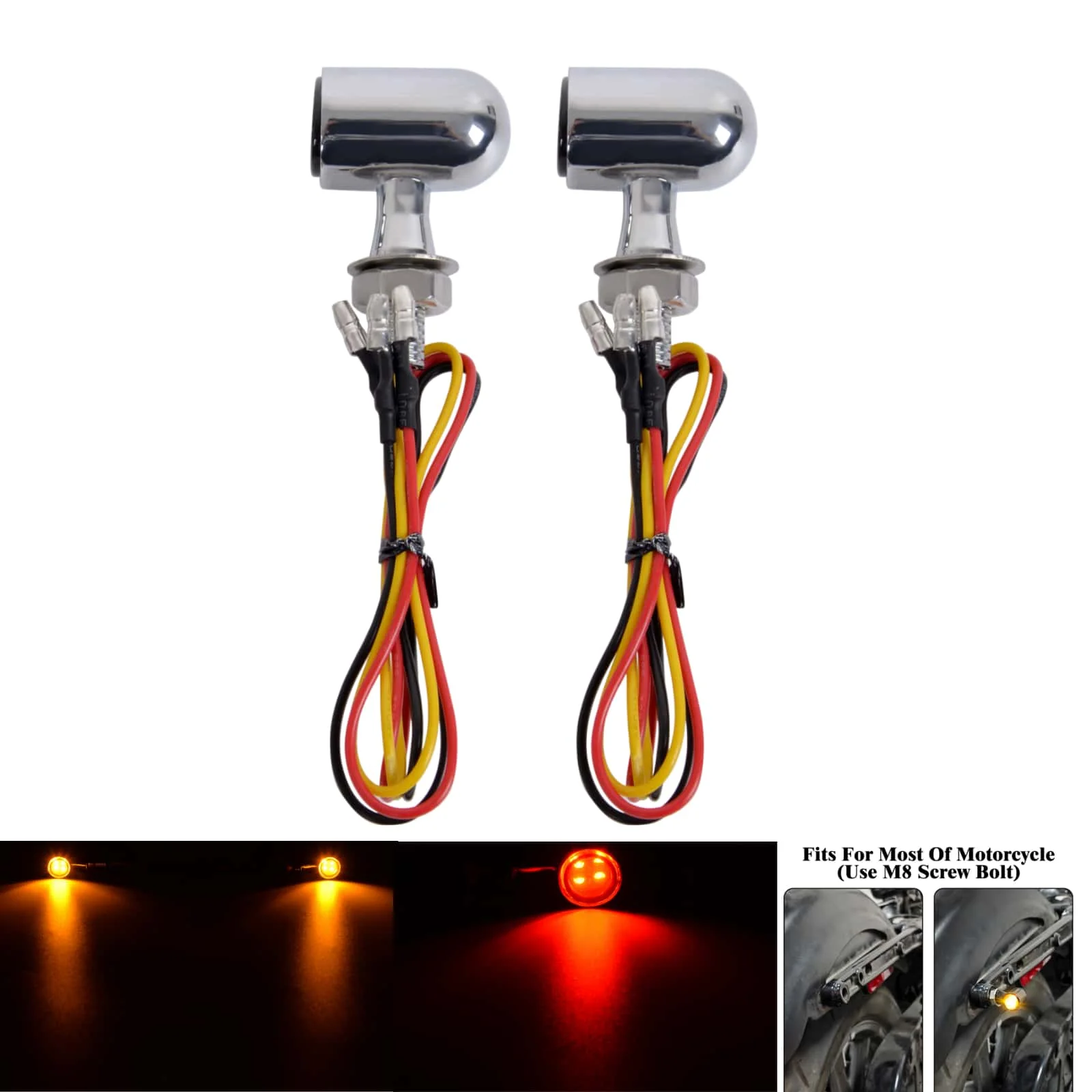 

LED Light Bullet Front Blinker Indicator For Harley Sporster Softail Touring Dyna Universal Motorcycle Turn Signal Rear Brake