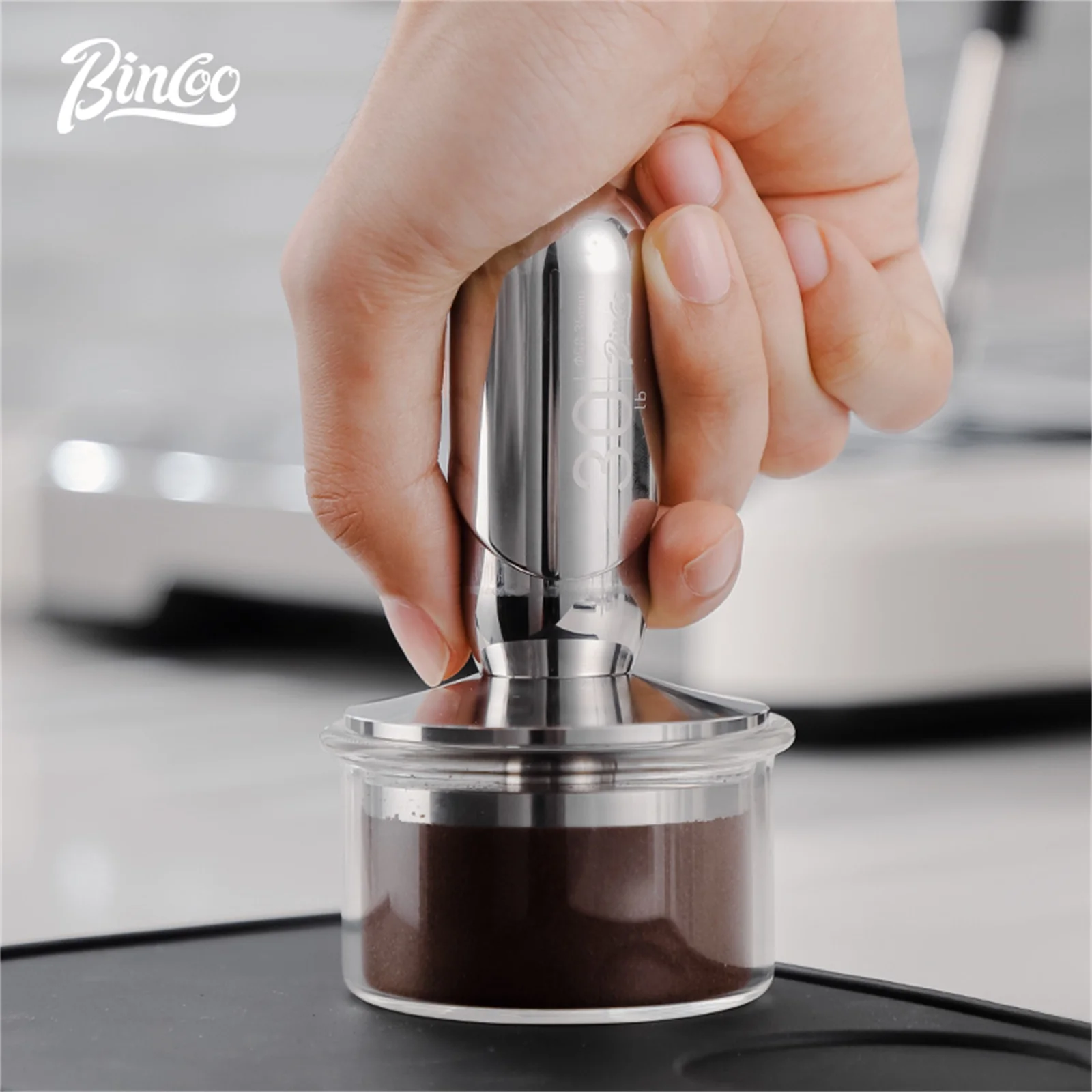 Bincoo 30LB Constant Force Tamper 51mm/58mm Self-Leveling Espresso Press Prevents Side Tamping Barista Tool