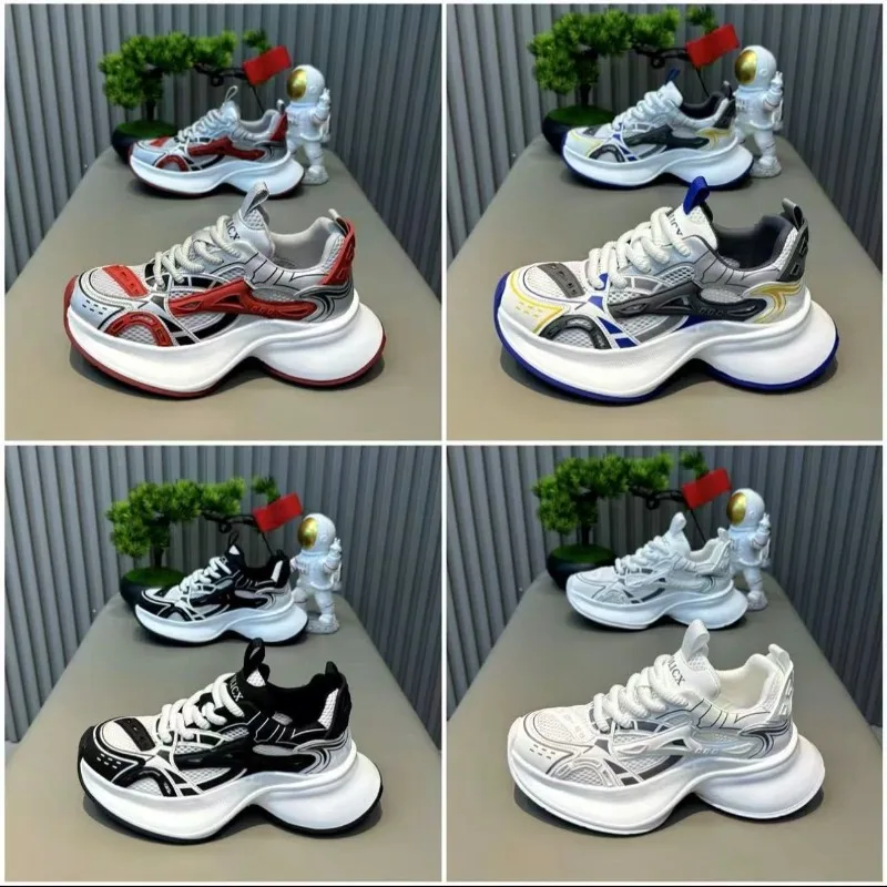 

Мужские кроссовки 2026: Новинка, модные, повседневные, спортивные, универсальные, дышащие, с мягкой и толстой подошвой, оптом, трендовые, сетчатые