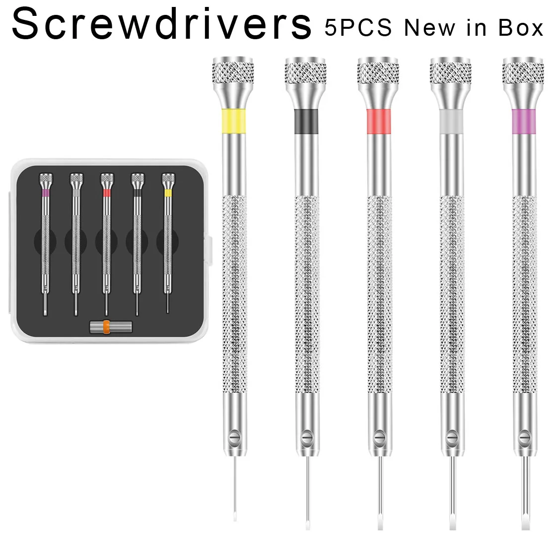 Flat Blade Watch Screwdriver Set Aluminum Alloy Steel Screwdrivers Kit for Electronics Toys Computer Watch Repair Tool 5pcs/set