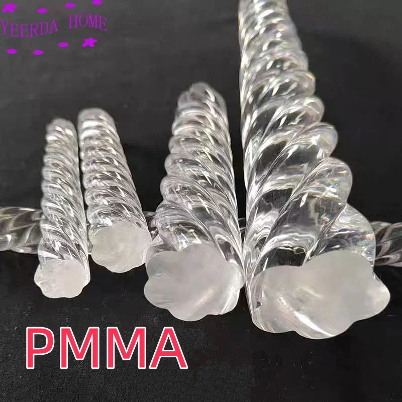 

10~50mm Dia Rotating twisted acrylic rod High transparency plum blossom thread shaped PMMA rod DIY