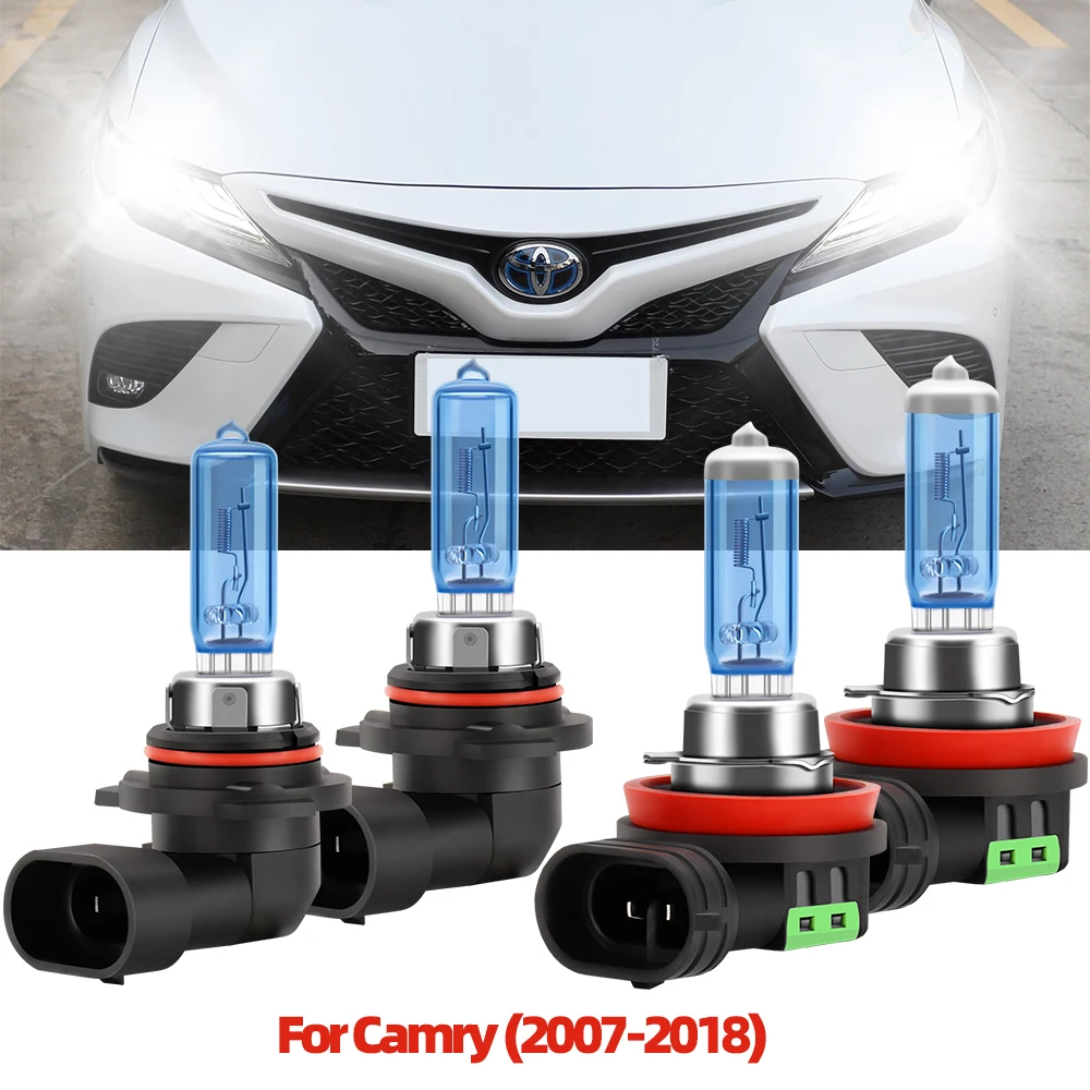 

Fit For Camry (2007-2018) 9005 High Beam + H11 Low Beam Ultra High Performance Halogen Headlight Bulbs Combo 4PCS Car Headlamps