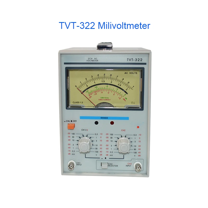 TVT-322 High Quality Pointer Voltage Measuring Instruments Dual Channel Milivoltmeter Double Needle Millivoltmeter 100uV-300V