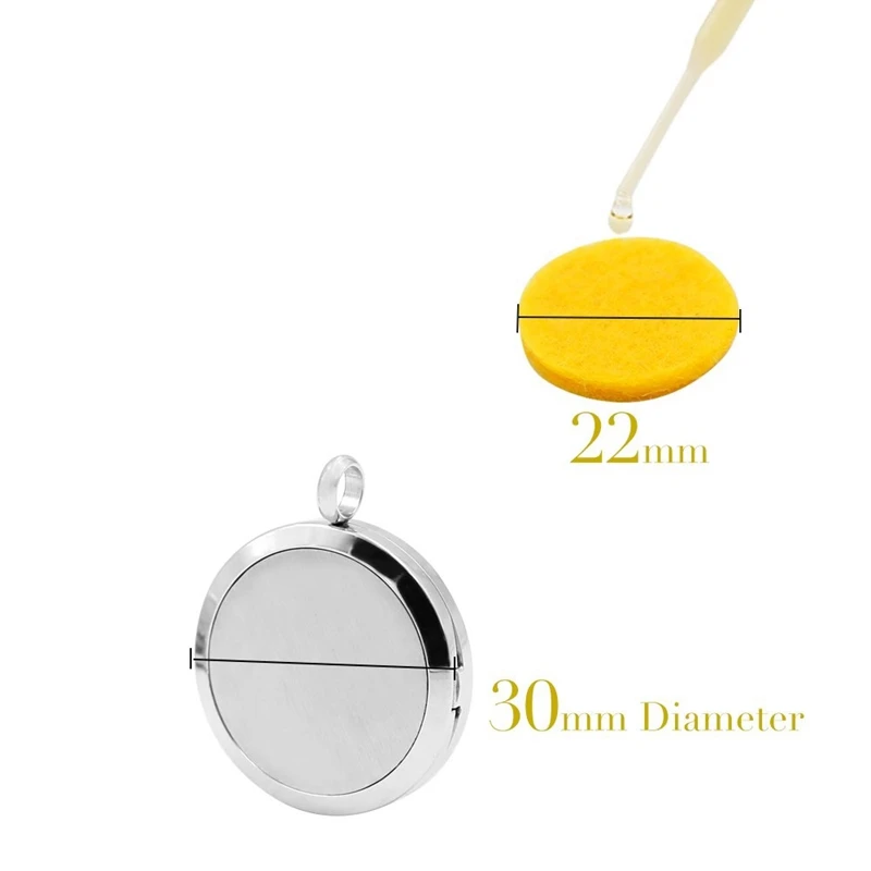 

50 шт. сменных фетровых подушечек 22 мм для диффузора эфирных масел, кулон-ожерелье-AT35